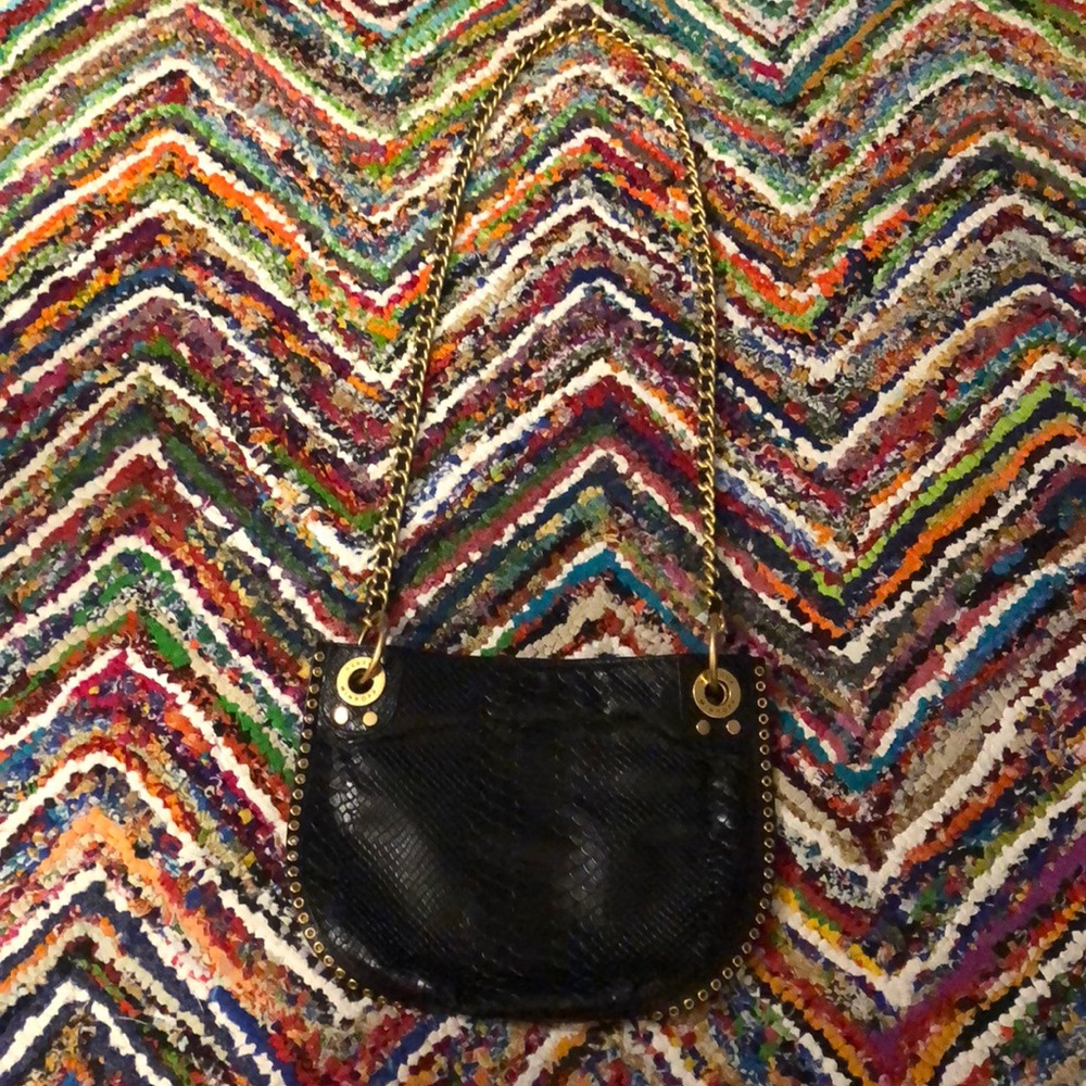 Rebecca Minkoff Black/Gold Fo-Croc Crossbody